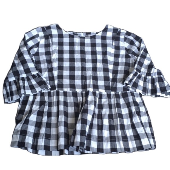 unknown Tops - Black and White Checkered Shirt